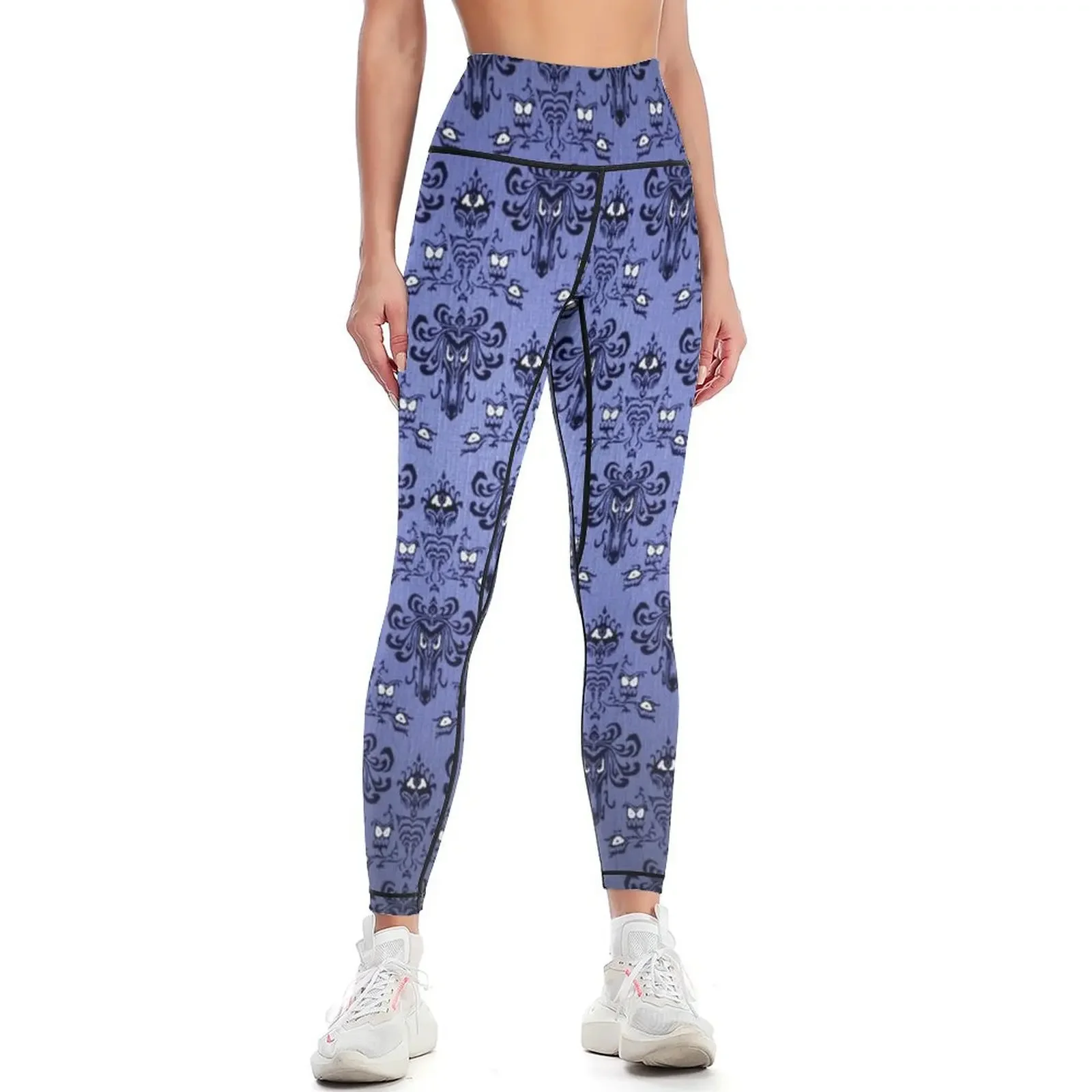 Yoga Fitness Wallpaper - Legginsy z motywem Haunted Mansion, damskie