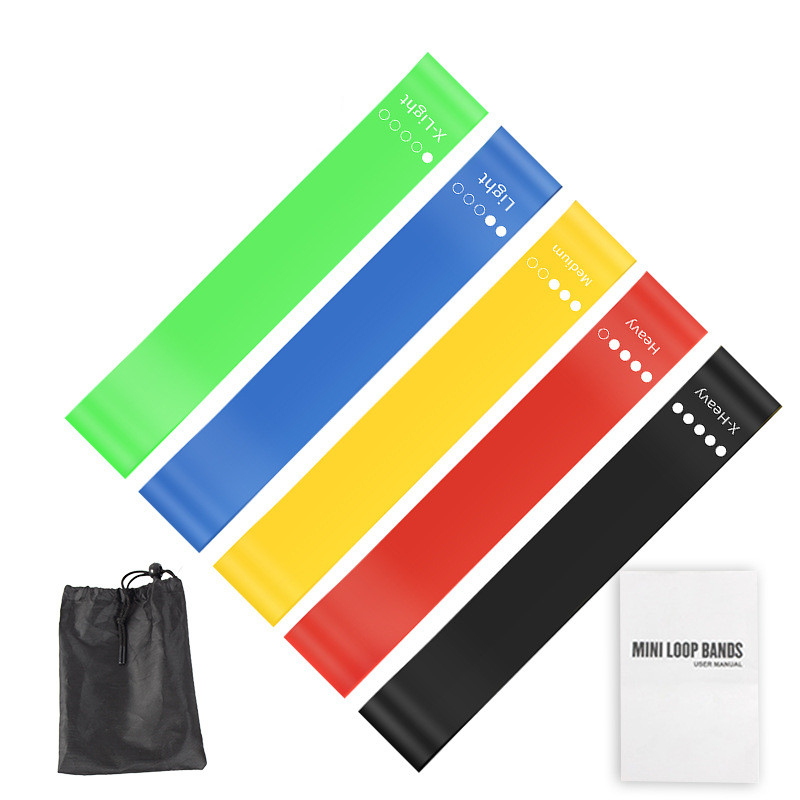 Yoga Fitness Resistance Band - Zestaw 5 gum oporowych TPE z