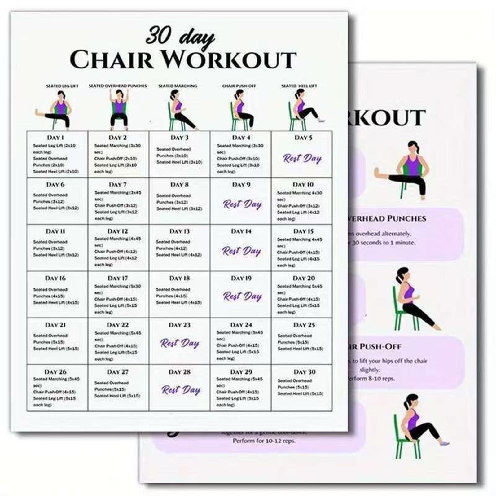 Yoga Fitness Wallpaper - 6 sztuk 30-dniowego planu ćwiczeń siedzących
