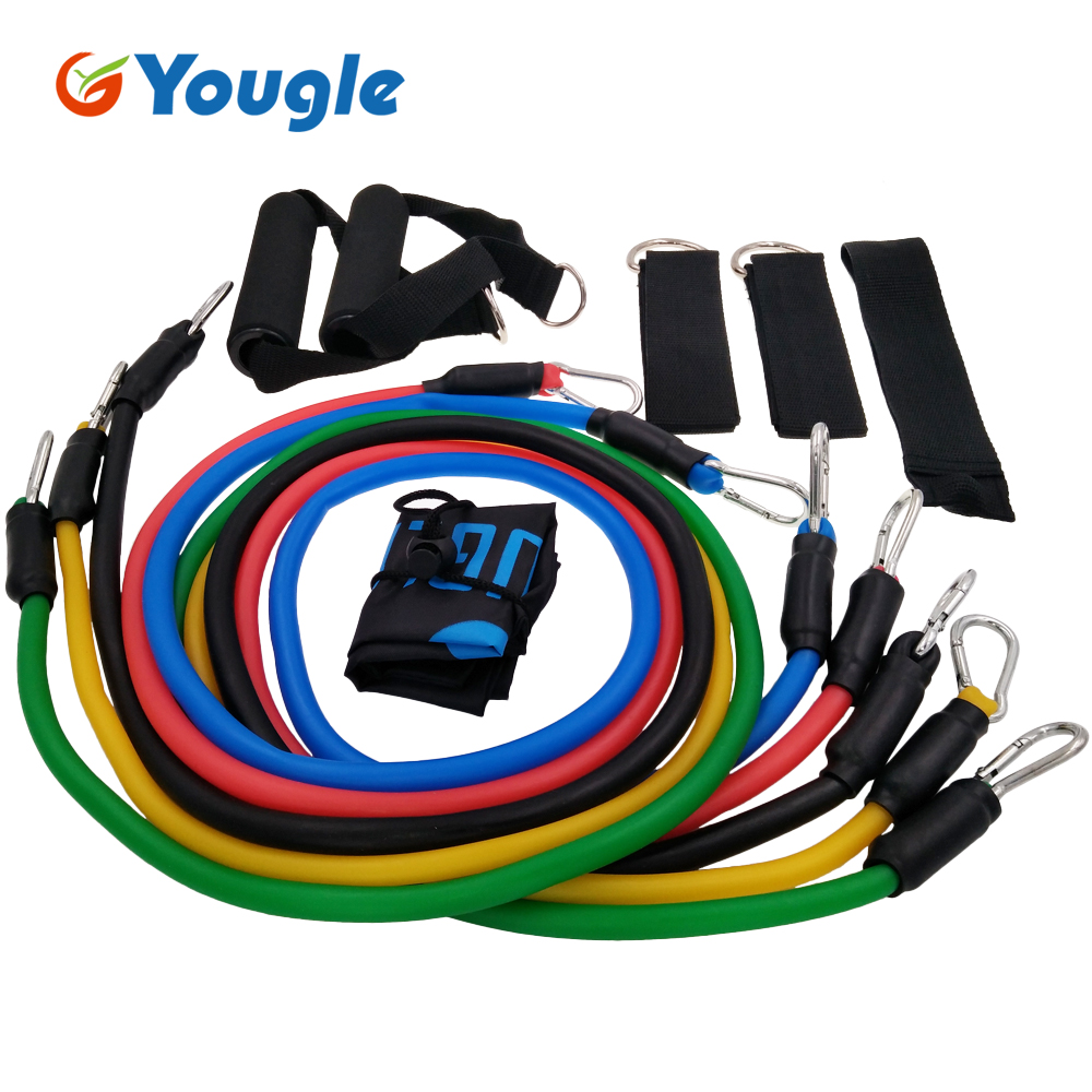 Yoga Fitness Resistance Band - YOUGLE-Taśmy oporowe lateksowe do ćwiczeń, 11