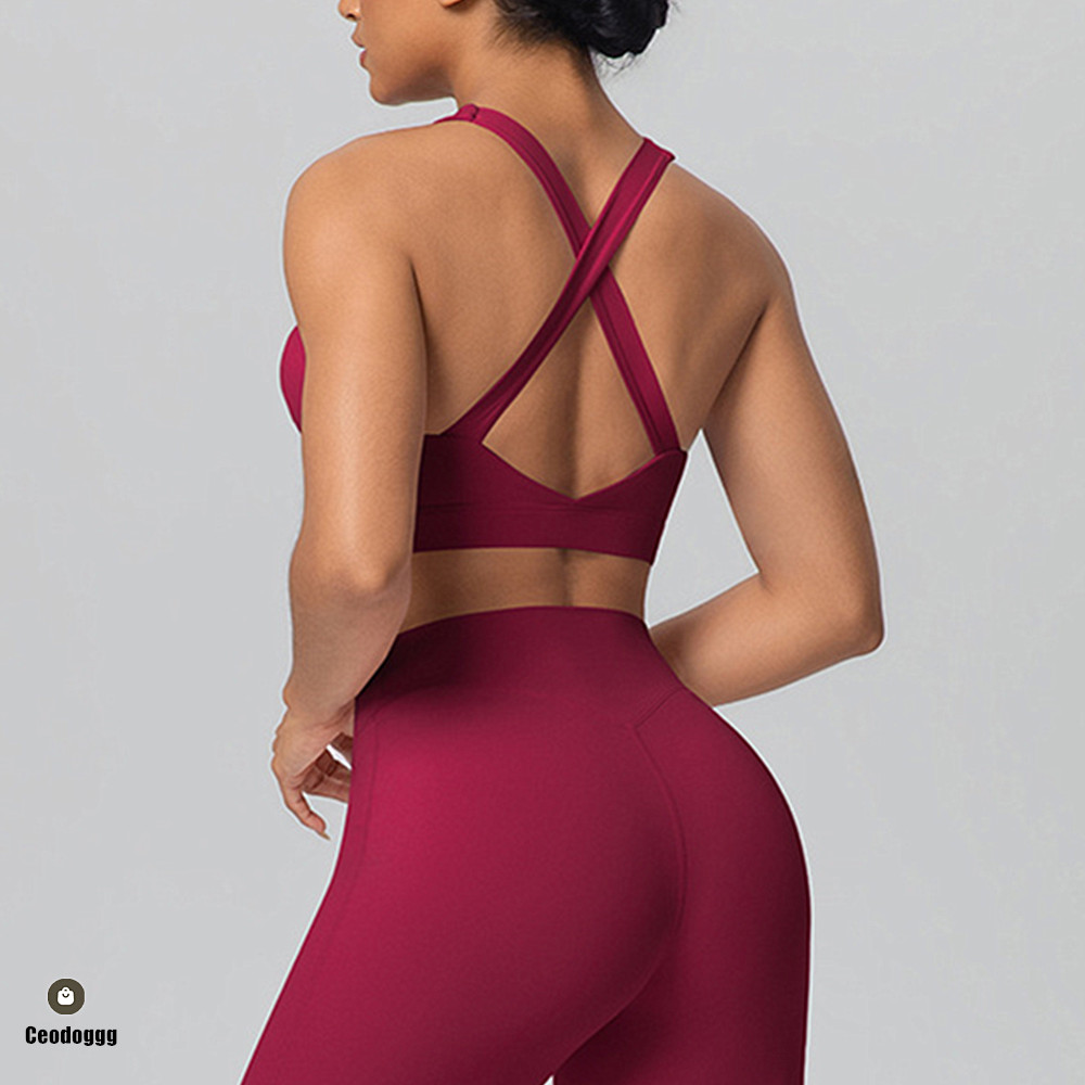 Stretch Strap Yoga - Biustonosz sportowy z wkładkami, na ramiączkach,