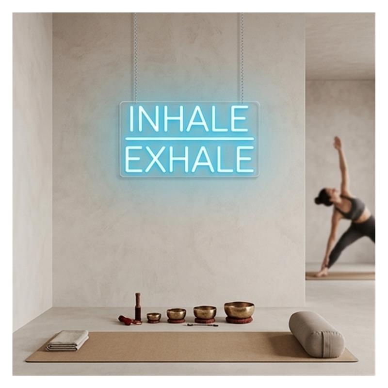 Neonowy znak świetlny Wdech Wy – Yoga Fitness Wallpaper recenzja i cena