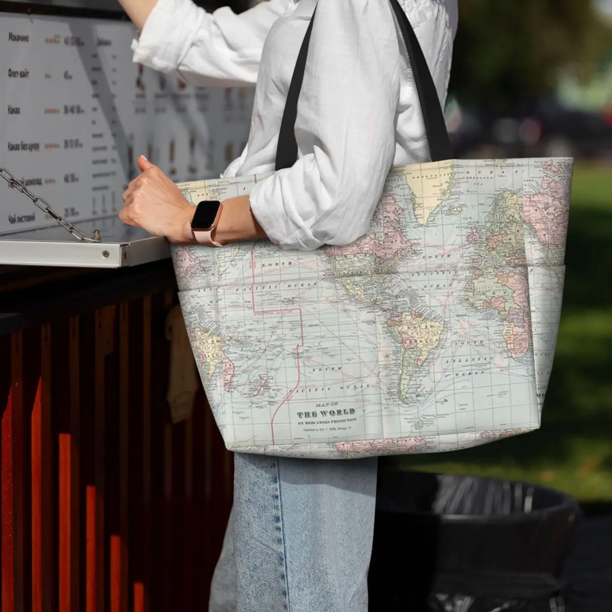 Torba plażowa z mapą świata vi – Yoga Fitness World recenzja i cena