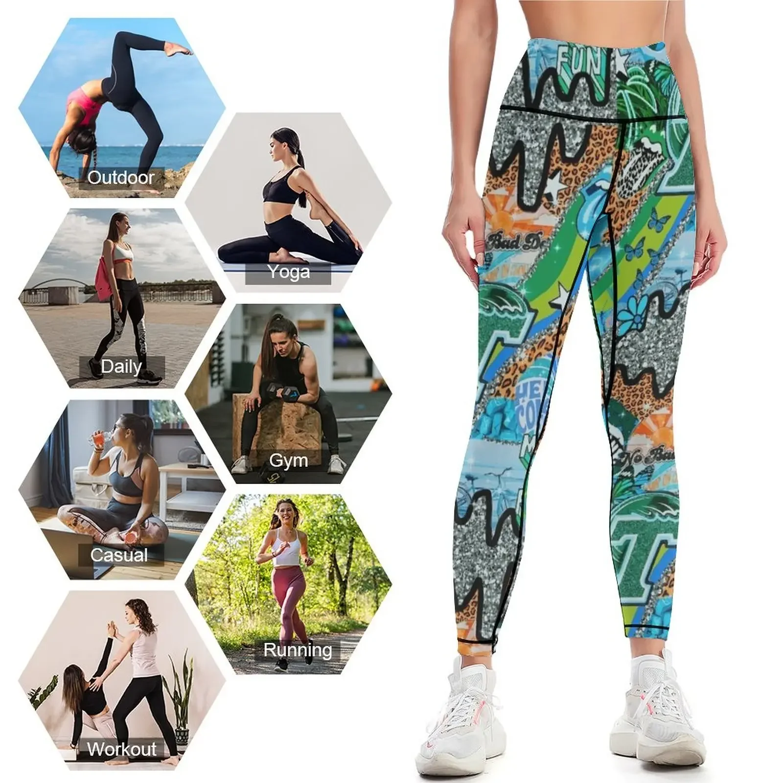 TU WALLPAPER Legginsy Damskie  – Yoga Fitness Wallpaper recenzja i cena