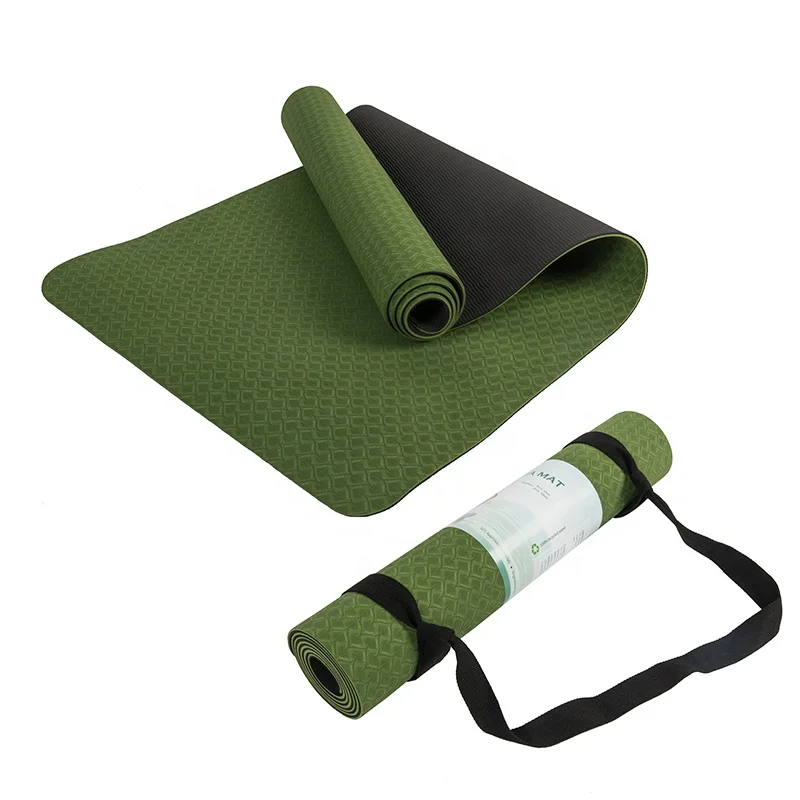 Mata do jogi TPE 6mm, zielono- – Yoga Fitness Logo Design recenzja i cena